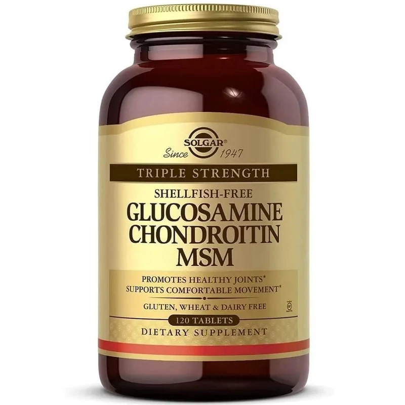 Solgar Extra Strength Glucosamine Chondroitin MSM Tablets - Pack of 120 - Bone, Joint and Cartilage Care - Shellfish Free - Gluten-Free