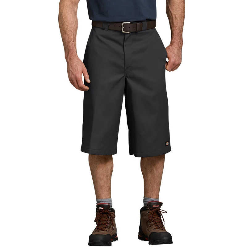 Dickies Men's 15 Inch Inseam Work Short with Multi Use Pocket Utility Pants, Black V1, 42