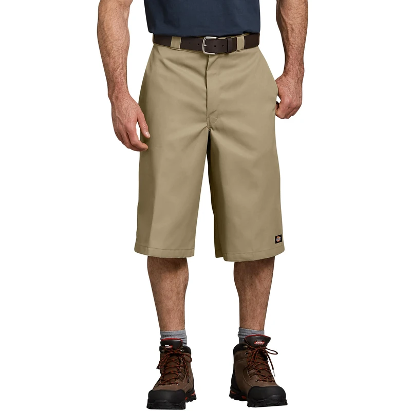 Dickies Men's 15 Inch Inseam Work Short with Multi Use Pocket Utility Pants, Khaki, 30