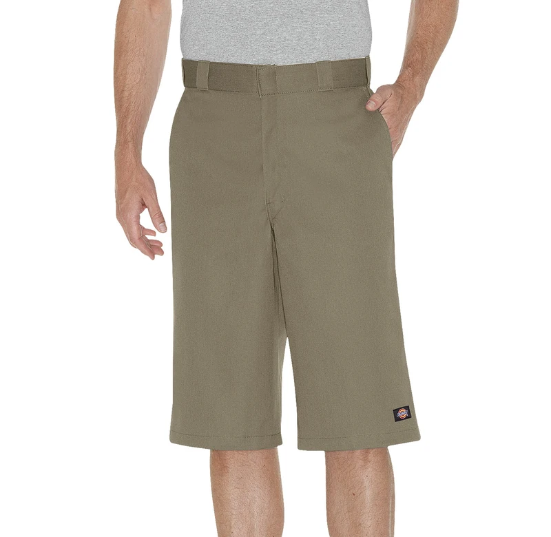Dickies Men's 15 Inch Inseam Work Short with Multi Use Pocket Utility Pants, Khaki, 42