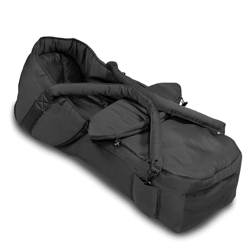 hauck 2 in 1 Carrycot & Footmuff, Black - Universal Fit for Most Pushchairs & Strollers from Birth up to 9 Months with Zipper & Detachable Carry Handles