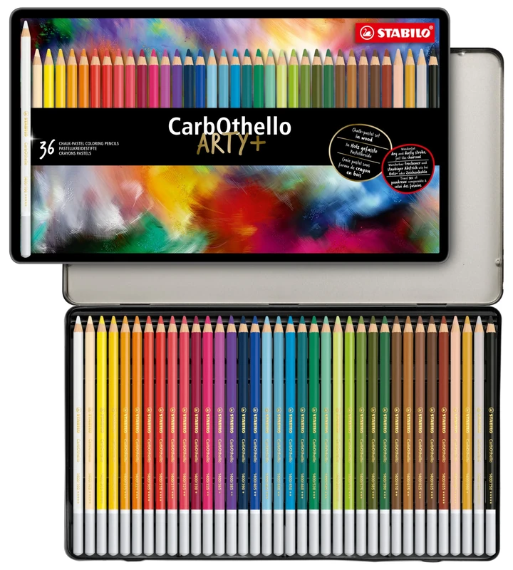 STABILO CarbOthello - Chalk-Pastel Pencil - ARTY+ - Tin of 36 - Assorted Colours