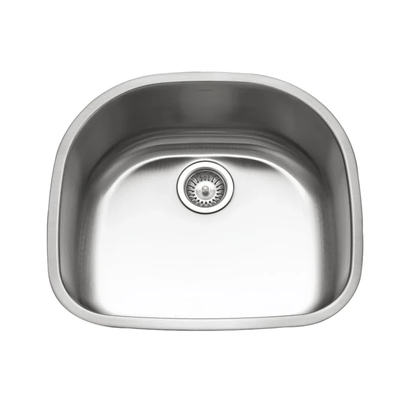 Houzer MS-2409-1 Medallion Designer Series Undermount Stainless Steel Single D Bowl Kitchen Sink