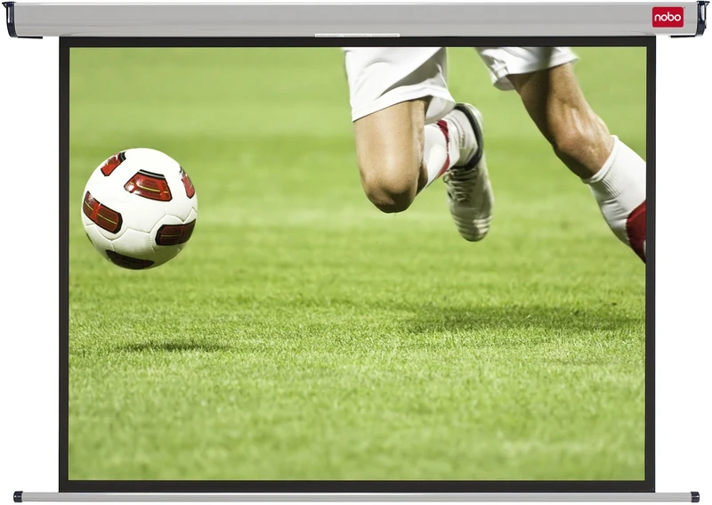 Nobo Wall & Ceiling Mount Projection Screen, Portable Lightweight Hanging Matte White Projector Surface, Wide Screen, Adjustable Height, Manual Pull Down, 1450x1080mm, 1902391