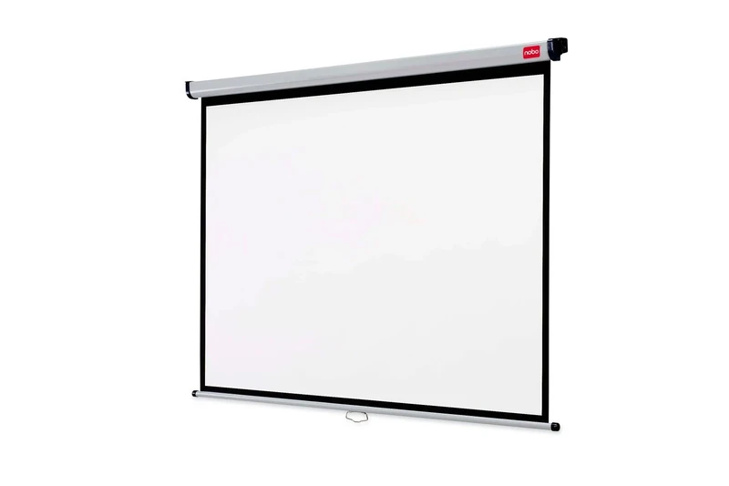 Nobo Wall & Ceiling Mount Projection Screen, Portable Lightweight Hanging Matte White Projector Surface, Wide Screen, Adjustable Height, Manual Pull Down, 1750 x 1325mm, 1902392
