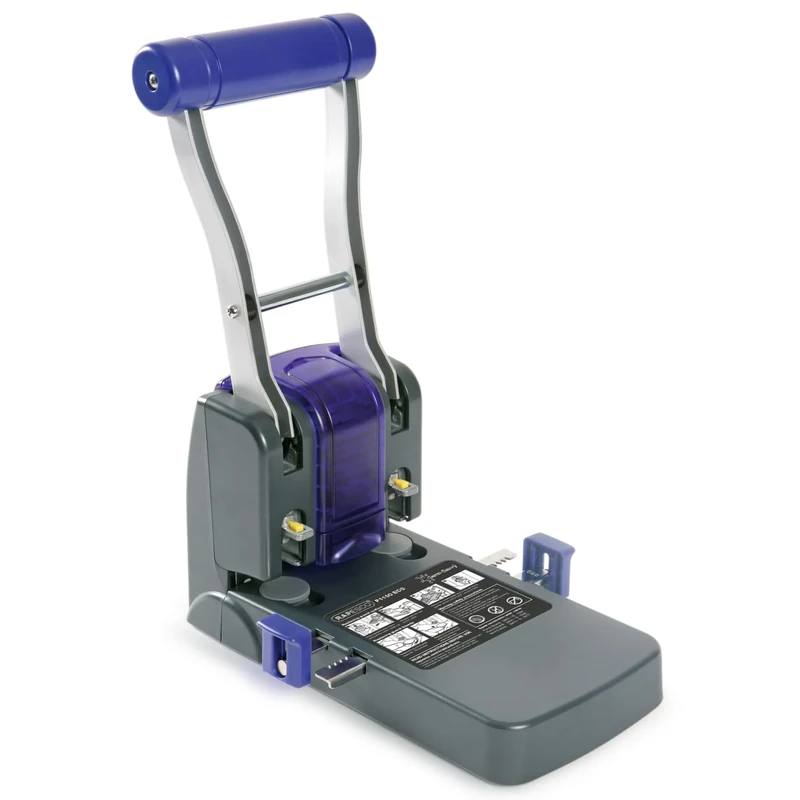 Rapesco 0247 ECO P2200 High-Capacity 2-Hole Punch, 100 Sheet Capacity, Black and Purple