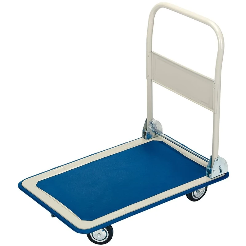 Draper 44005 Platform Trolley with Folding Handle,Blue, 150kg, 630mm x 480mm x 850mm