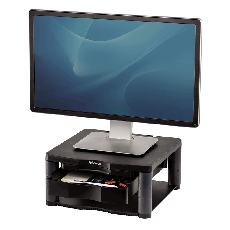 Fellowes Premium Plus Adjustable Monitor Stand, Black