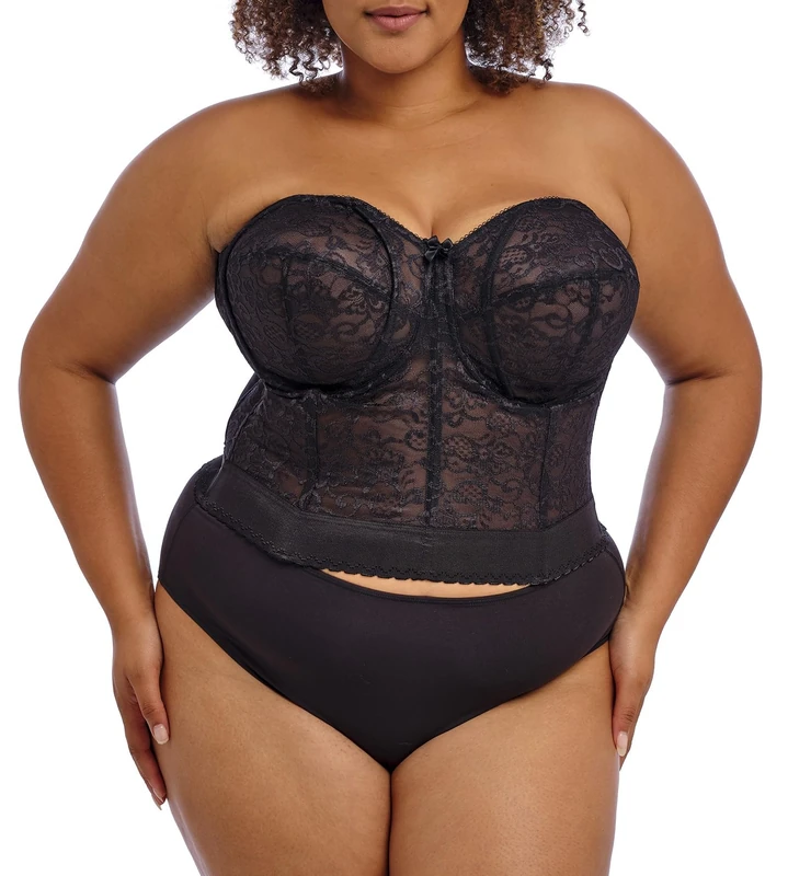 Goddess Women's Lace Bustier Bra #GD0689 - - 36FF Black