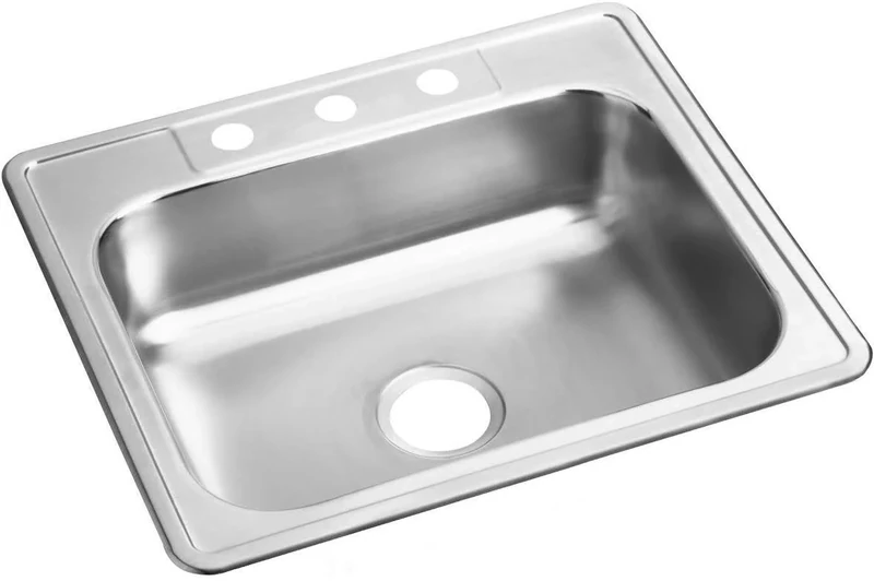 Elkay D125223 Dayton Single Bowl Top Mount Stainless Steel Sink, Stainless-Steel, 15-3/4" x 21"