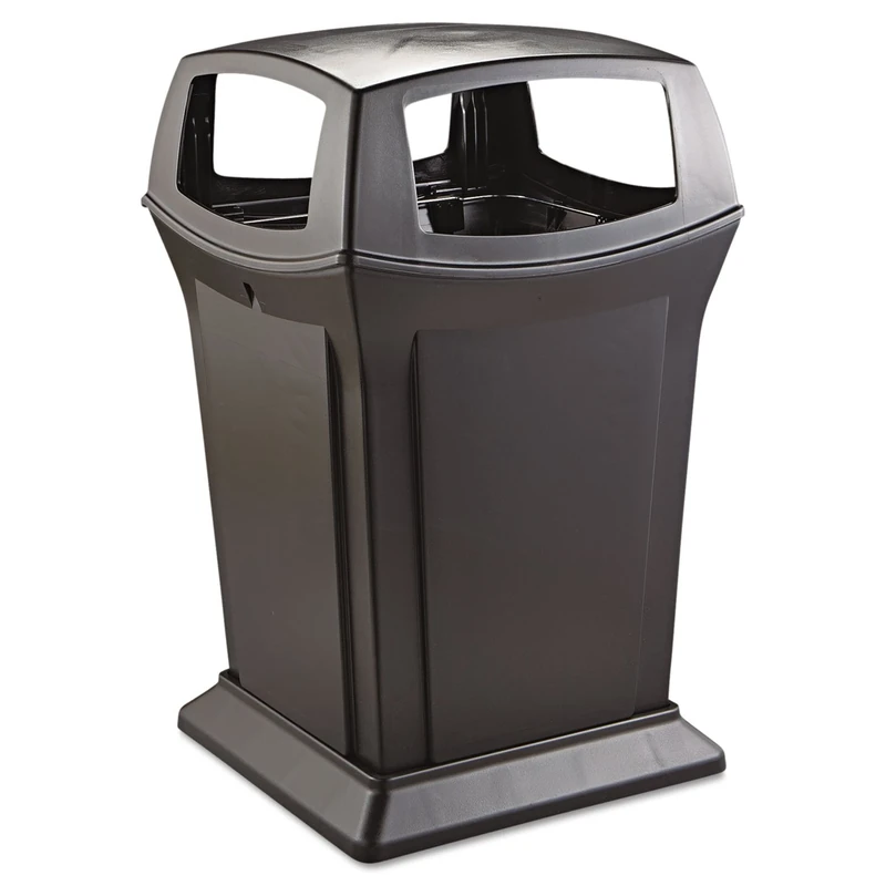 Rubbermaid Commercial Products Ranger Classic Waste Bins with 4 Door Top 170.3 Litre Black FG917388BLA