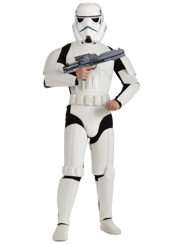 Rubies Official Star Wars Storm Trooper Deluxe, Adults Costume - Standard Size, White Halloween