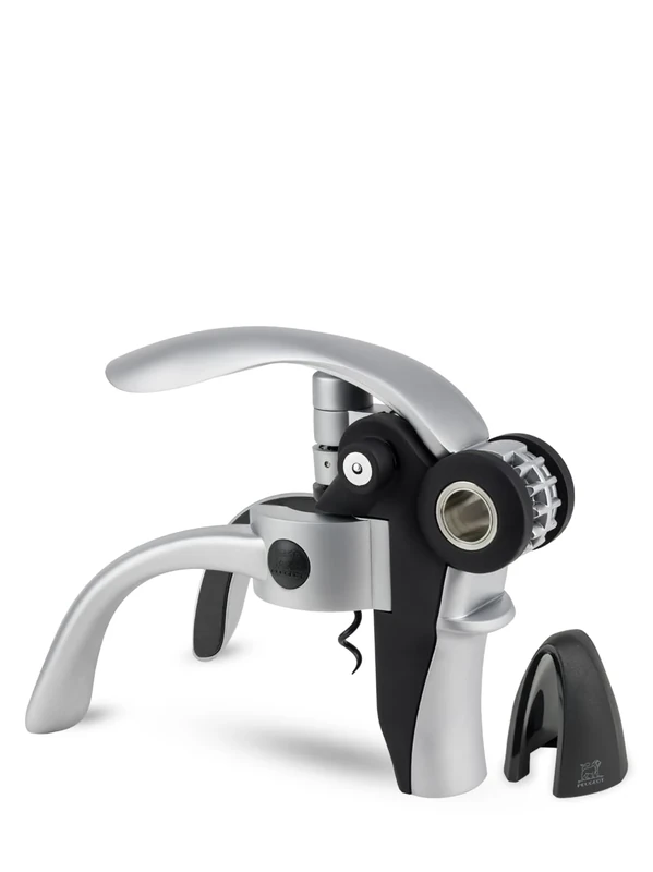 PEUGEOT - Baltaz Dark - Lever Corkscrew + Capsule Cutter - for All Types of Corks - Wine Tasting Gift Set - Metallic Grey Colour, 14 cm