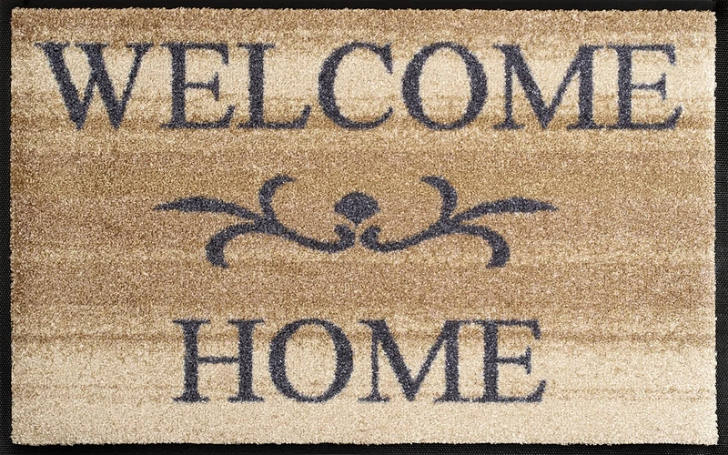 Wash+Dry 009610 Door Mat - 50 x 75 cm Beige Home Motif
