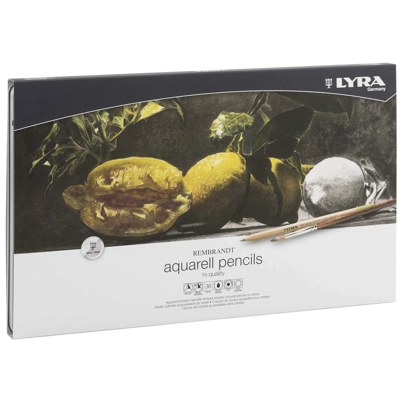 LYRA Rembrandt Aquarell, Fine Art Watercolour Pencil Set, 36 Assorted Colours, For Professionals & Students