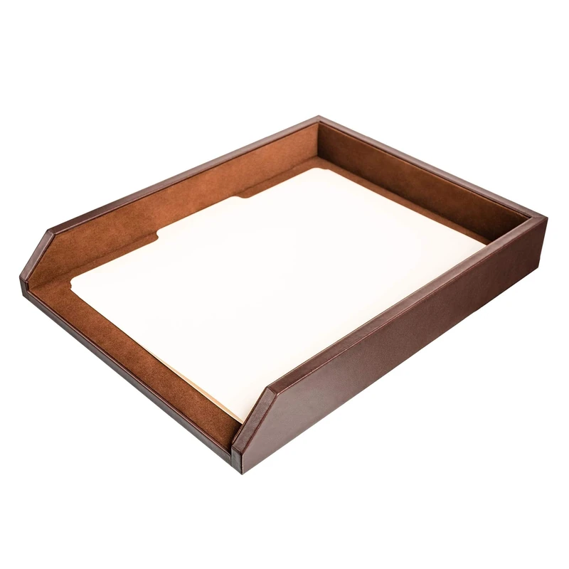 Dacasso Letter Tray, Chocolate Brown
