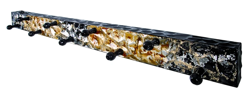 HAKU Möbel Wardrobe Gold, Black, Metal - Size: W 115 cm X H 11 cm X D 6 cm, Style: Art Deco