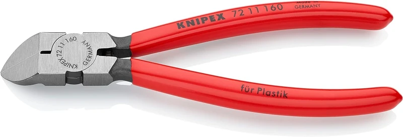 KNIPEX Diagonal Cutters for Plastics with Plastic Coating 160 mm, 72 11 160