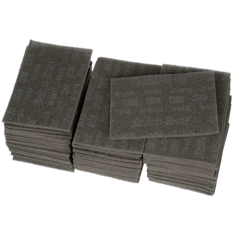 Cubitron Scotch-Brite Ultra Fine Grade 7448B Hand Pad, Case of 60, 6 in x 9 in Hand Pads, Nonwoven Silicon Carbide, Surface Preparation, Scuffing, and Cleaning, Gray