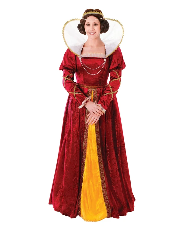Rubies Multicolor Queen Elizabeth Adult Costume - 1 Set - Perfect for Royalty-Themed Events & Costume Parties Halloween, World Book Day