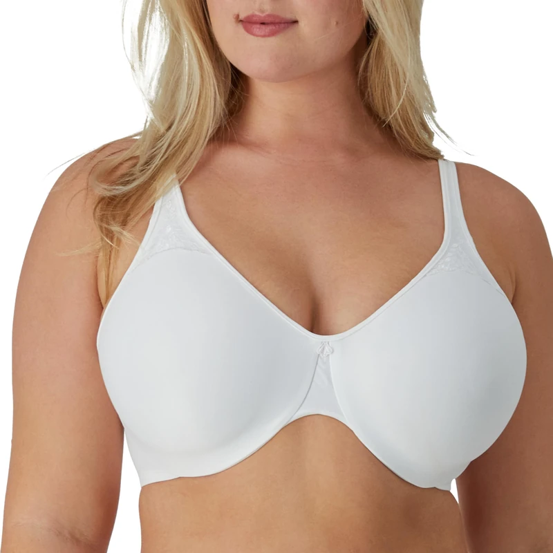 Bali Passion for Comfort Minimizer Bra, Full-Coverage Underwire Bra with Seamless Cups, Everyday Bra, No-Bulge Smoothing, White, 38D