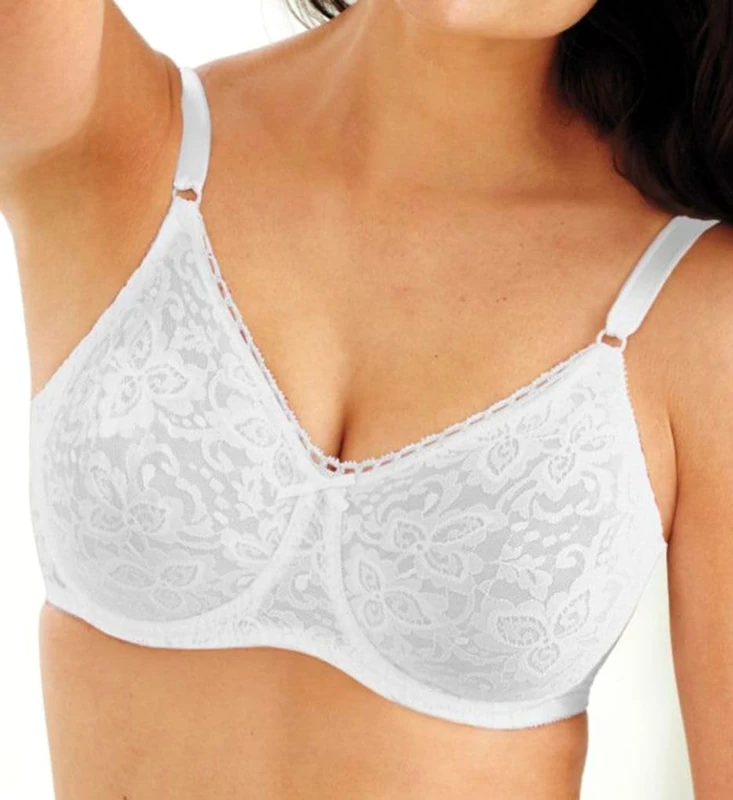 Bali Women's Lace and Smooth Underwire bras, White, 34D UK