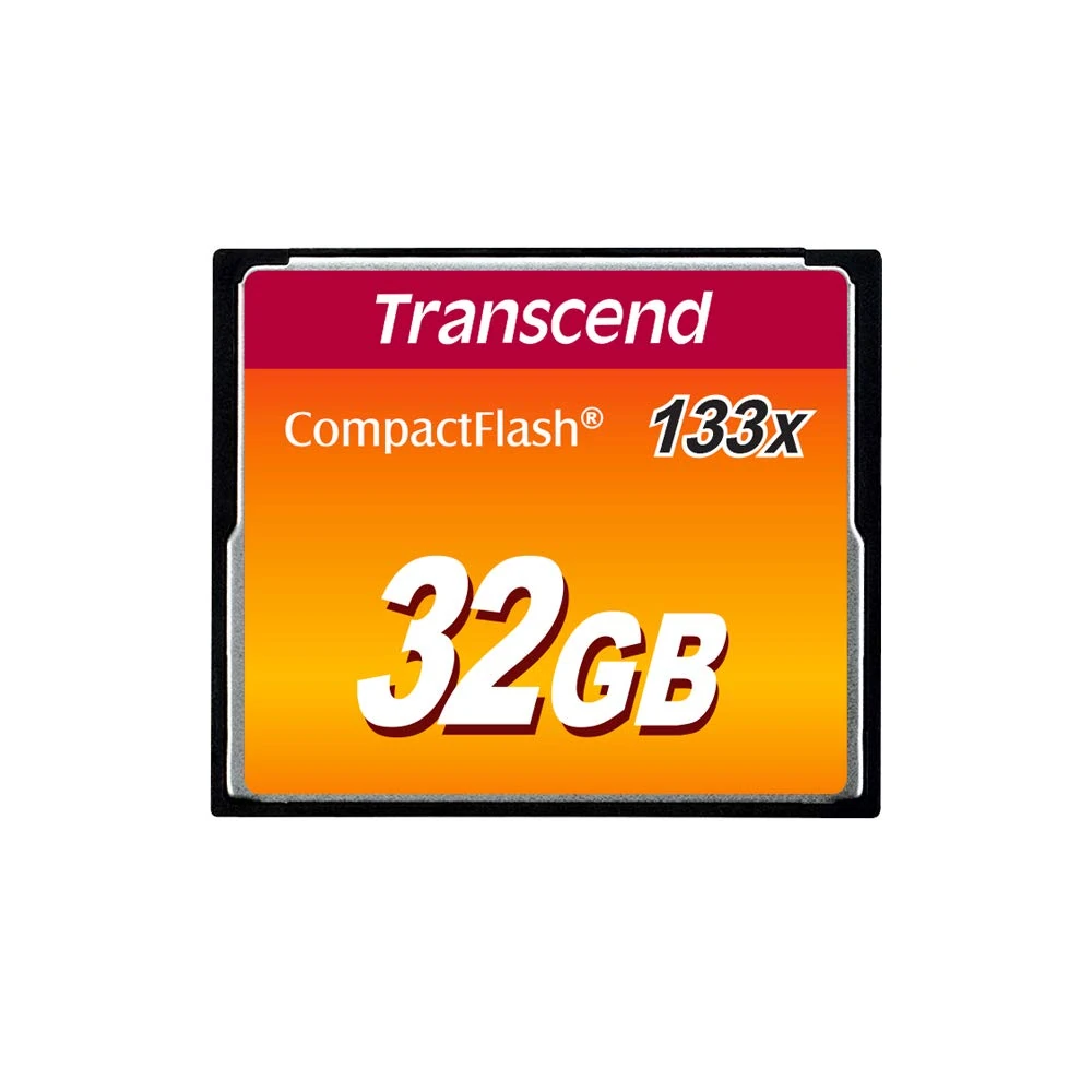 Transcend 32GB CompactFlash 133 Memory Card (CF Card) Up to 50/20 MB/s, Supports Ultra DMA transfer mode 4 with MLC NAND Flash ideal for entry-level DSLRs TS32GCF133