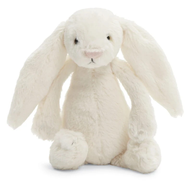 Jellycat Bashful Cream Bunny Stuffed Animal - Small 7 Inch Soft Toy