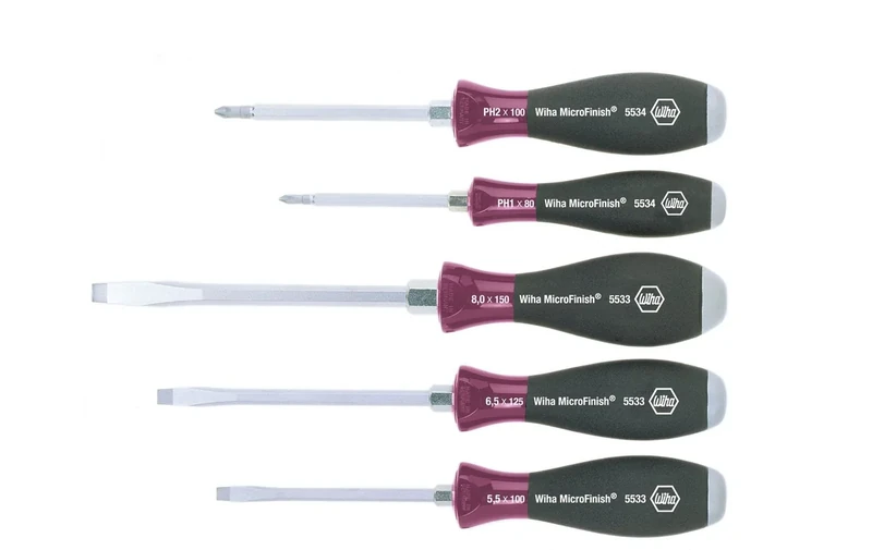 Wiha 5533HK5 SoftFinish Flathead/Phillips Screwdriver Set 5 Piece