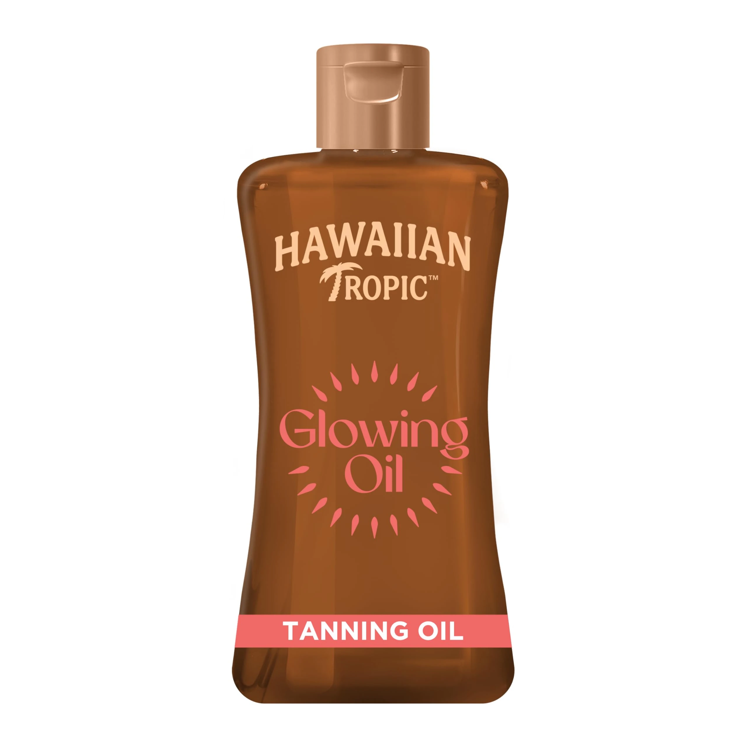 Hawaiian Tropic Glowing Tanning Oil, 200ml, Tropical Scent with Vitamin E, Vegan