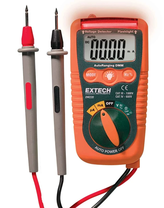 Extech Instruments DM220 Mini Pocket Multi-Meter with Non-Contact Voltage Detector