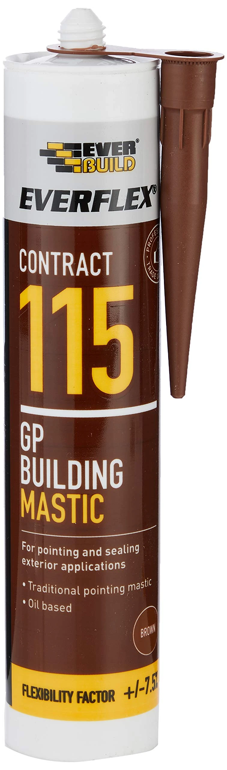 Everbuild – Everflex – 115 GP Building Mastic – For Joint Pointing and Sealing – Internal and External Use – Brown – 285ml