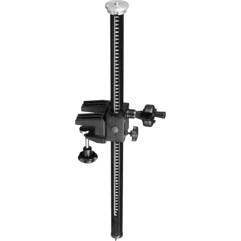 Manfrotto 131TC Adjustable Geared Column With A Clamp That Can Be Attached To A Surface From 18-38mm Thick, Adjsutable Column Height Range 5-66cm