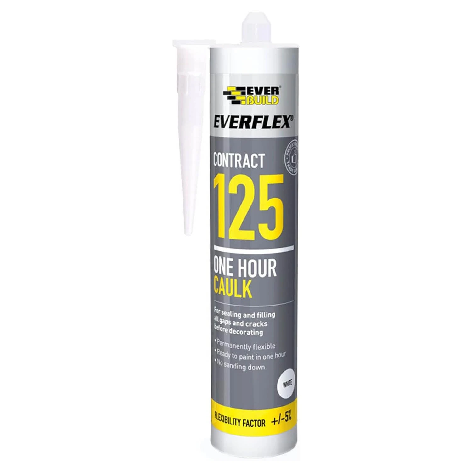 Everbuild 125C4 Everflex 125 One Hour Caulk, White, 380 ml