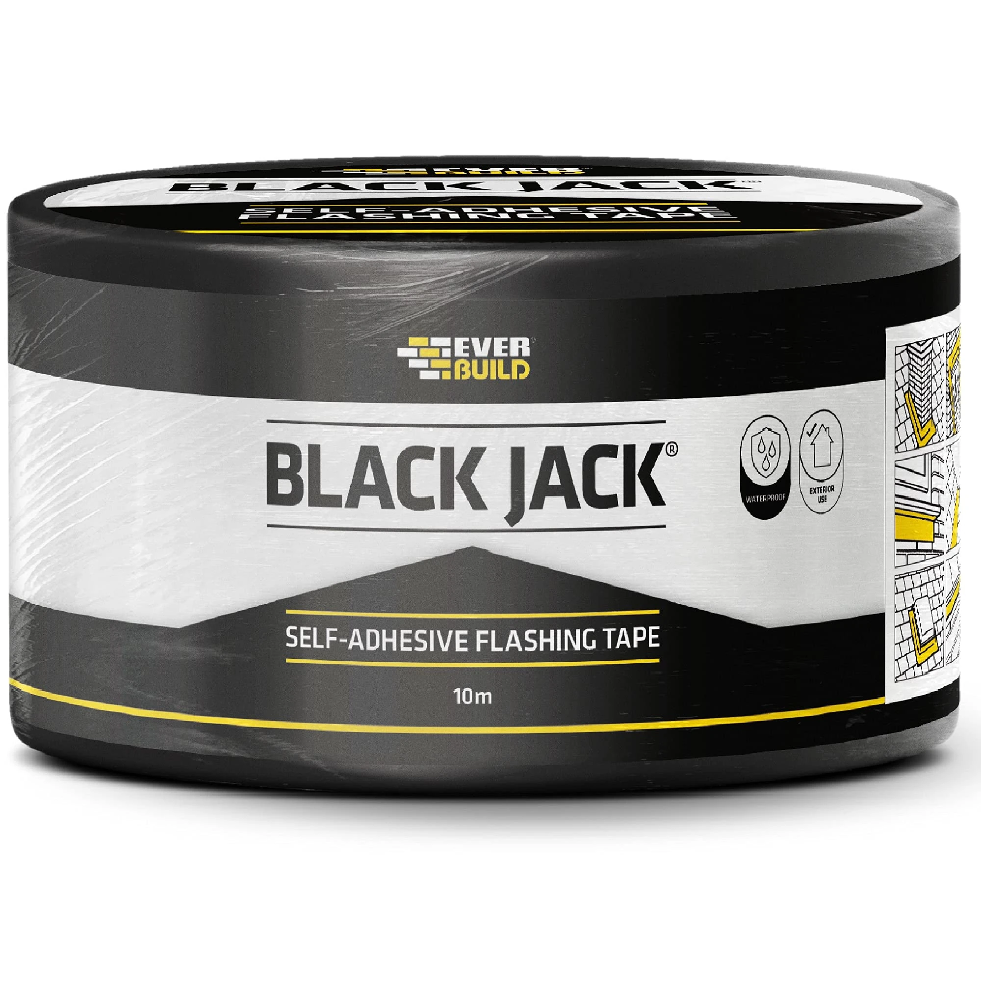 Sika Everbuild Black Jack Strong Self Adhesive Flashing Tape – Natural Lead-Look Finish – 75mm x 10m