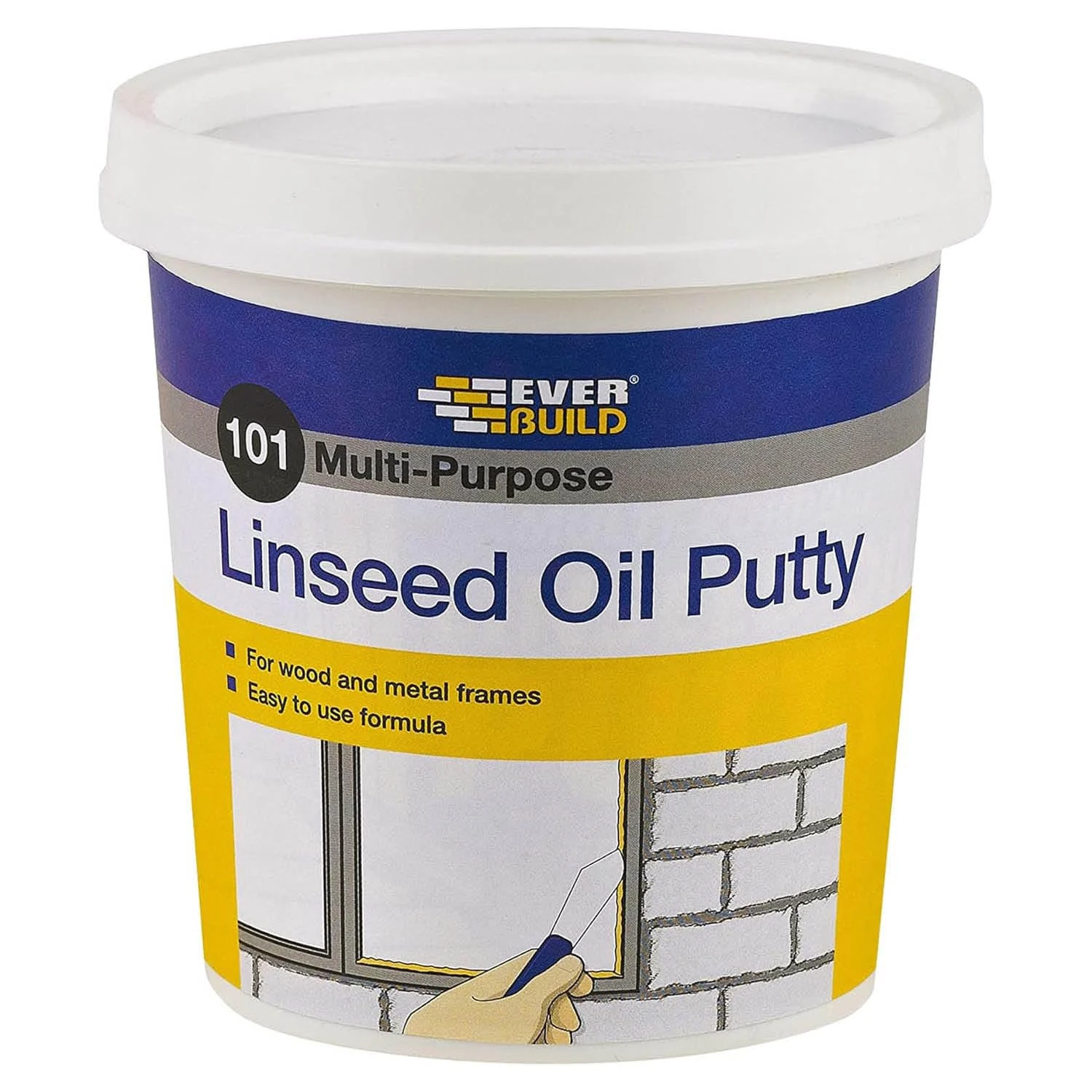 Everbuild 101 Multi-Purpose Linseed Oil Putty – Suitable for Single Pane Glass – Natural – 5kg