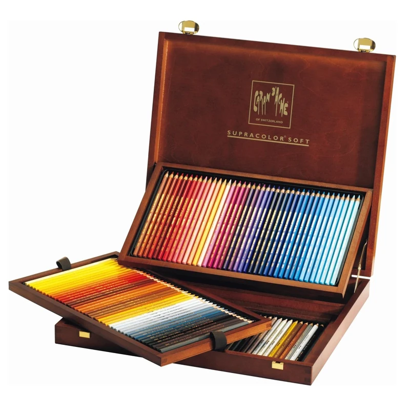 Caran d'Ache Supracolor 3888.92 Colouring Pencils in Wooden Case Multi Coloured Pack of 120