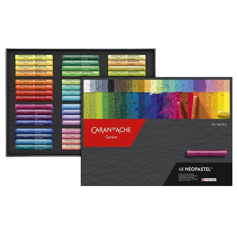 Caran Dache Cardboard Box with 48 Assorted Colours