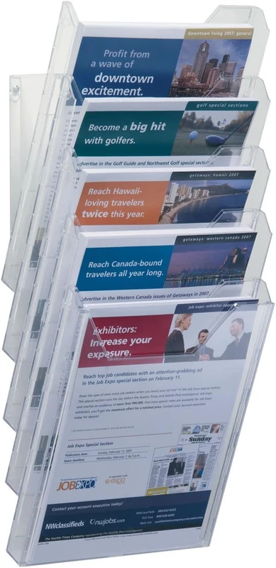 Durable COMBIBOXX Literature Holder XL - A4 Portrait - Transparent - Can Be Either Wall or Table Mounted - Perfect For Flyers, Brochures, Magazines, etc - Image 1
