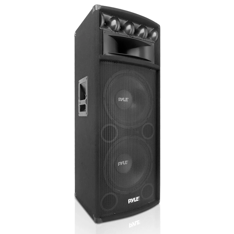 Pyle Portable Cabinet PA Speaker System 1600W Outdoor Stereo Sound,12.7 x 30.5 cm Super Horn Midrange, Karaoke Machines, DJ Equipment, Voice Amplifier and Wireless Microphone Headset