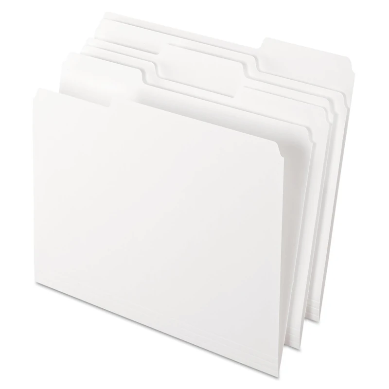 Pendaflex Two-Tone Color File Folders, Letter Size, White, 1/3 Cut, 100 per Box (152 1/3 WHI)
