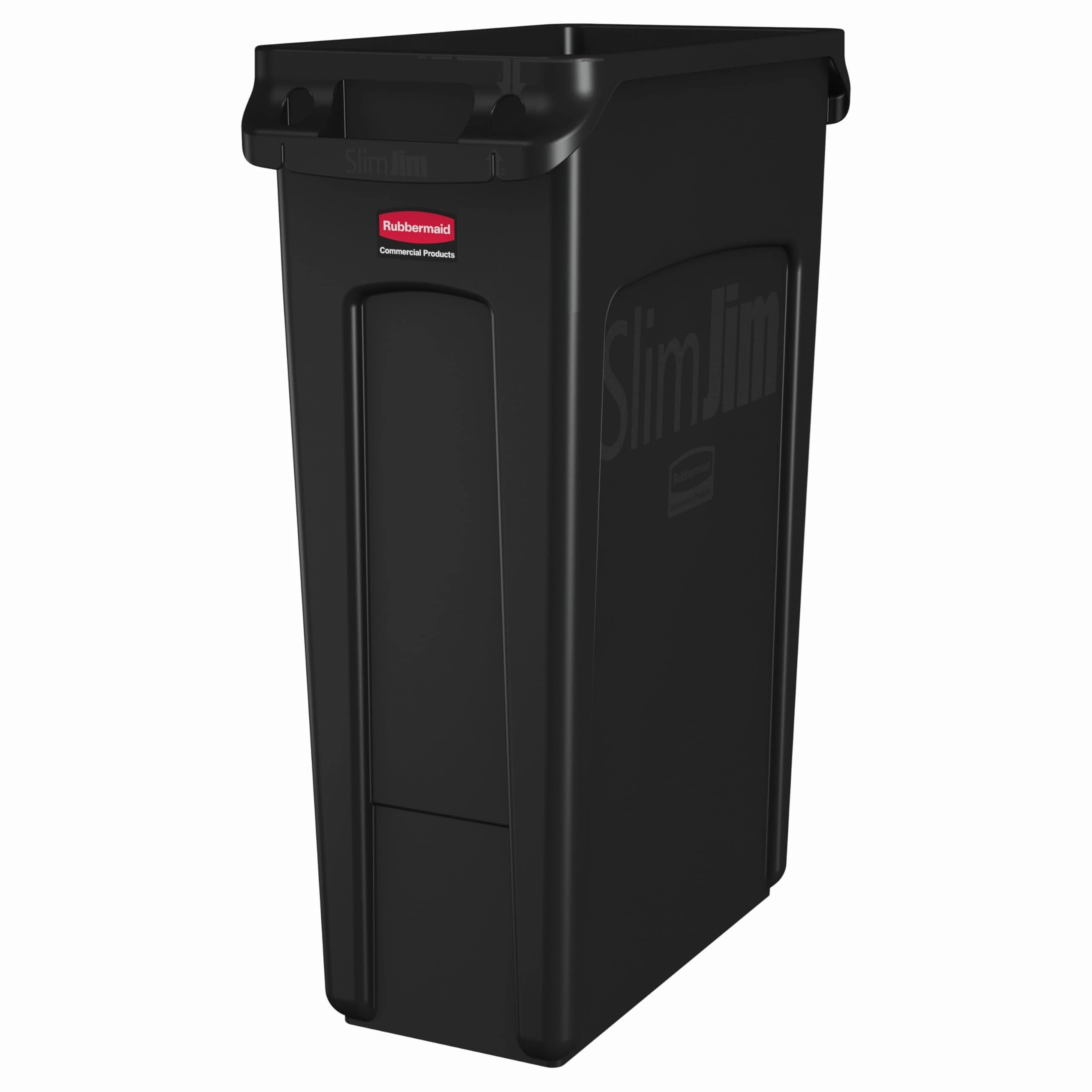 Rubbermaid Commercial Products Vented Slim Jim Waste Receptacle Bin 87 Litre Black FG354060BLA