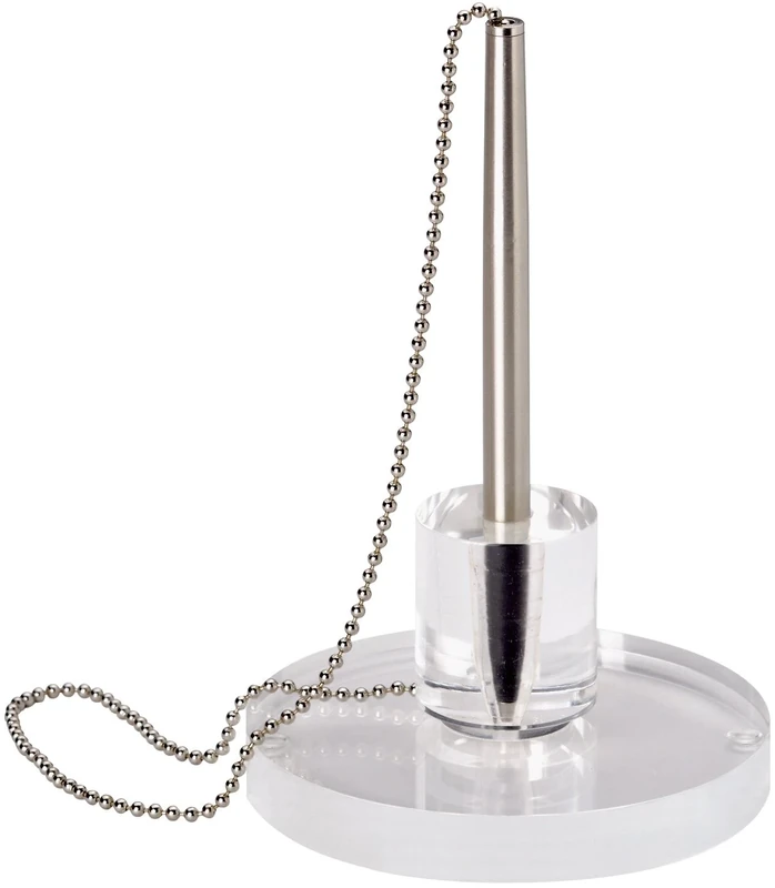 MAUL Counter Pen Holder Acrylic, Strong Bead Chain, 110 mm Width, 165 mm Height, Transparent