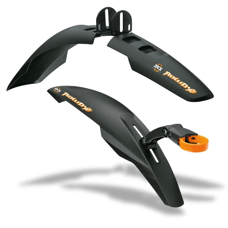 SKS GERMANY ROWDY SET mudguard set for cool kids (bike accessories made of impact-resistant high-performance plastic, for kids' mountain bikes 20-24", multi-adjust design for all frame geometries)