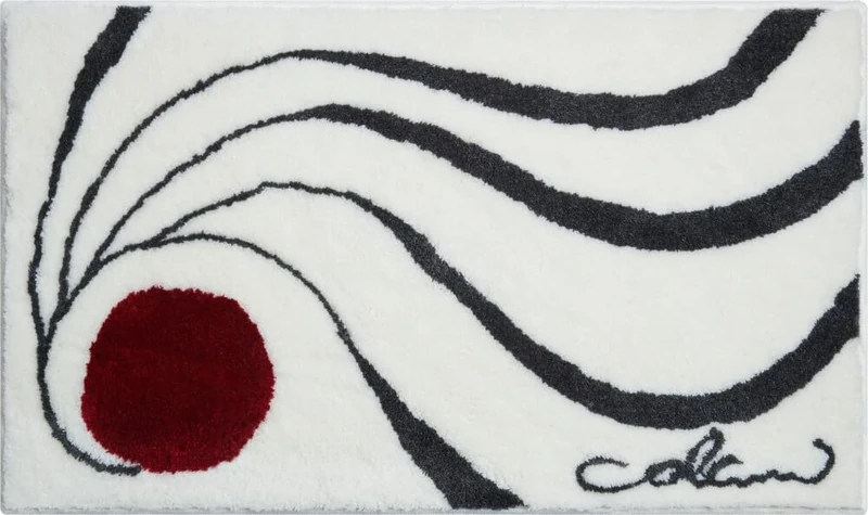 Grund Designer Bath Mat COLANI, Ultra Soft and Absorbent, Anti Slip, 5 Years Warranty, Colani 18, Bath Mat 60x100 cm, White