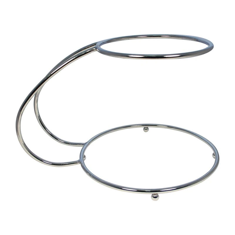PME CSS586 C Shape Chrome Finish 2 Tier Cake Stand, 43 x 30 x 26 cm