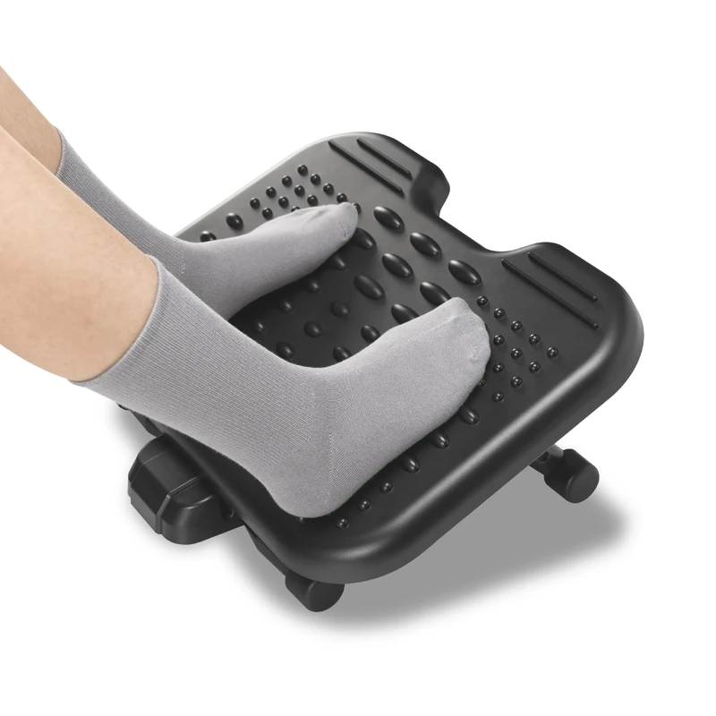 Kensington SoleMassage Foot Rest for Under Desk, Foot Stool with Massage, Ergonomic Footrest with 5-Level Tilt Adjustment and 30 Degree Max tilt angle for Office Desk & Home Black