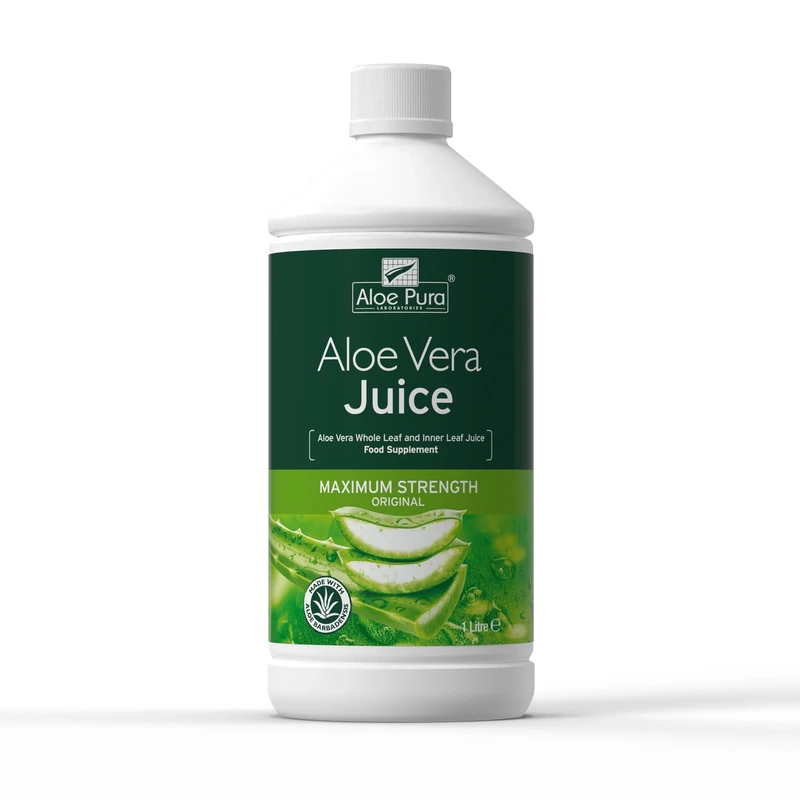 Aloe Pura Aloe Vera Maximum Strength Juice, Natural, Vegan, Cruelty Free, Food Supplement, 1ltr