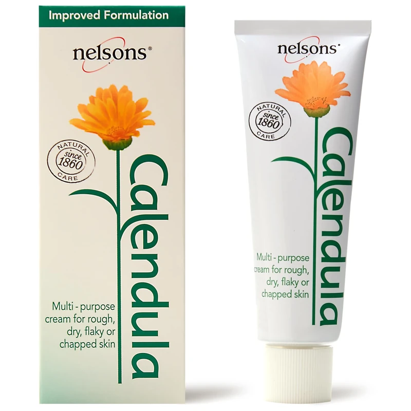 Nelsons Calendula Cream (50ml), Gentle Moisturiser For Face Hands Body, For Soothing and Hydrating Dry, Rough Skin, Non-Greasy, Paraben & Fragrance Free, Uses Calendula (Marigold) Plant Extracts