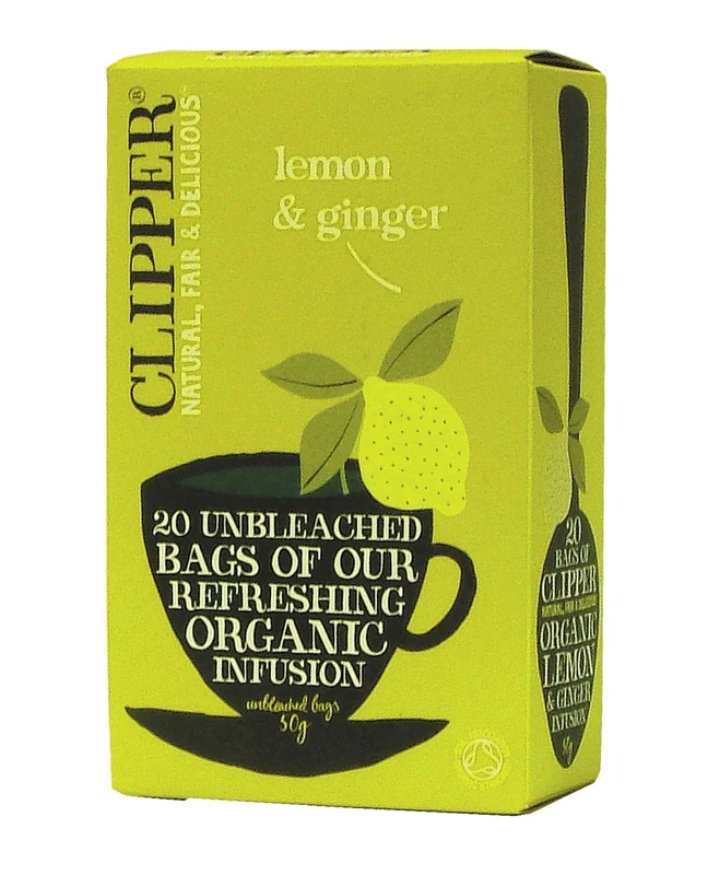 Clipper Organic Lemon & Ginger Tea Bags, 20 each - Image 1